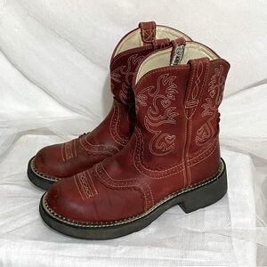 Ariat Fatbaby Burgundy Red Leather Boots Women’s Size 7.5
